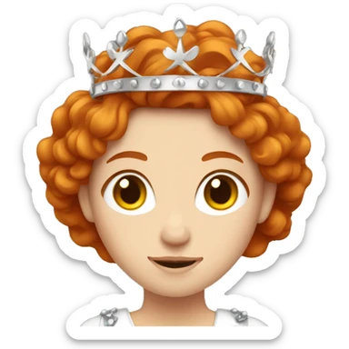 Redhead girl with crown sticker