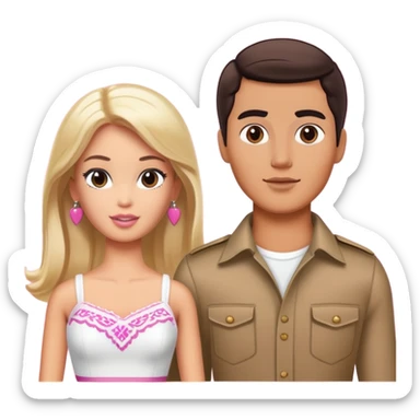 Mexican ken and white barbie sticker