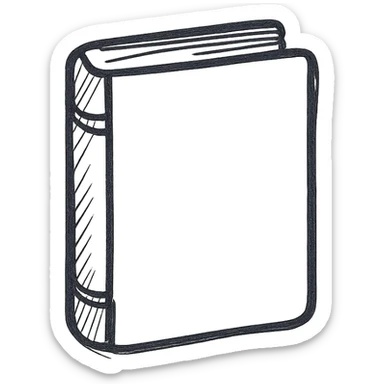 hand drawn outlined icon of a book, no fill sticker