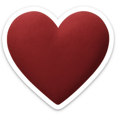heart with a velvet matte texture, digital illustration, no background sticker