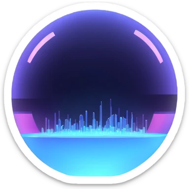 Floating holographic orb with a soft glow — a little futuristic, particles. sticker