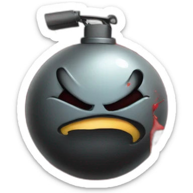 a emoji graffiti styled of a angry bomb with a graffiti spray painting sticker