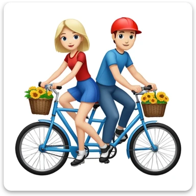 man and girl riding a bicycle together sticker