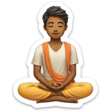 Indian teen meditating  sticker