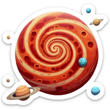 Red Spot and planet mix with 97 moons sticker