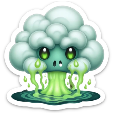 a poisonous cloud of gas, dark swamp color, realism-style sticker