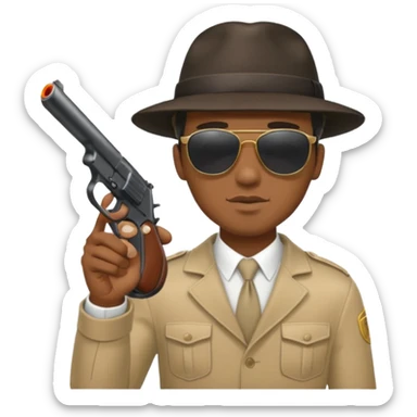 Black guy shooting gun sideways sticker