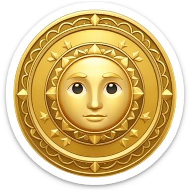 Heavenly Golden Coin Magic Fantasy Low Poly sticker