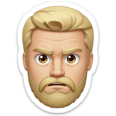 angry man with blonde hair and beard sticker