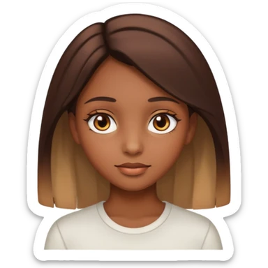 Une fille marron yeux marrons claire avec un beau placage sticker