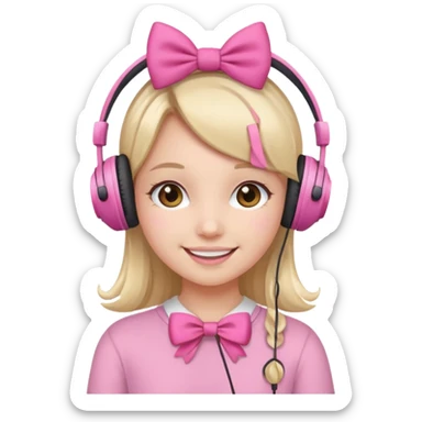 Girlish type bows with headphones etc sticker