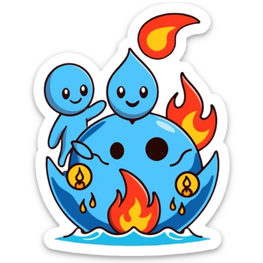 four elements nature powers sticker