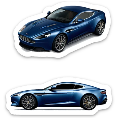 navy blue aston martin sticker
