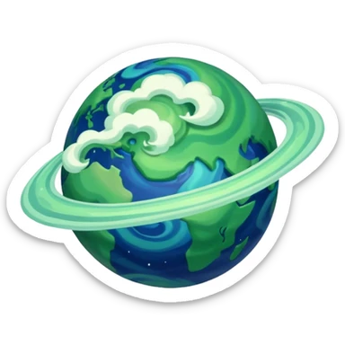 A planet as seen from space, similar to that of Arus from the cartoon Voltron. sticker