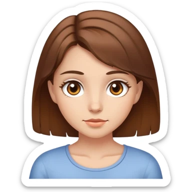 Brown haired girl brown eyes 🥹 sticker
