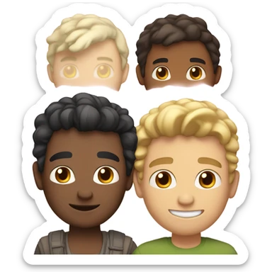 Two gay men, a Latino and a white European  sticker