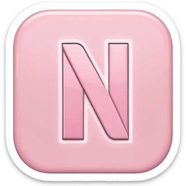 Netflix aesthetic "N" logo in pastel pink sticker