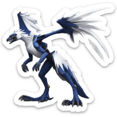 Full body Edgy Futuristic Mechanical Sergal-raptor-nargacuga-vernid sticker