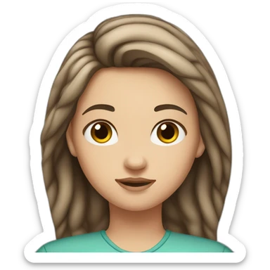 16 year old white girl fat brown hair sticker