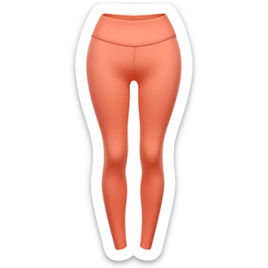 A 3D cartoon peach-coral leggin with gentle fabric folds and neat finish, isolated on plain background, Memoji-style. sticker