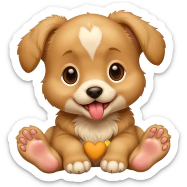 Puppy licking feet sticker