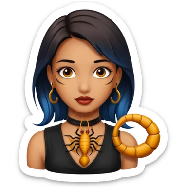 Scorpion Tattoo on the girl neck, sticker