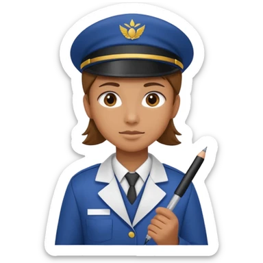 create a realistic emoji of a packaging woker with a protocol in his hand writing something down. sticker