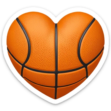 Basketball heart sticker