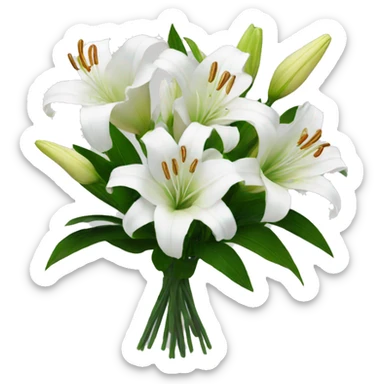 bouquet of white lilies  sticker