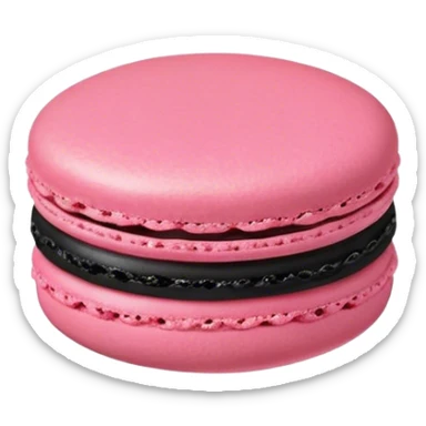 a black and pink macaron sticker