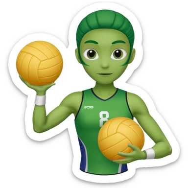 volleyball player, alien, with volleyball ball sticker