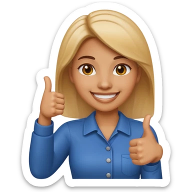 HR girl giving a thumbs up emoji sticker