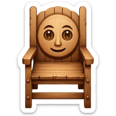 Chair with face sticker