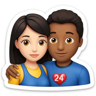 Dois namorados com o número 24 sticker