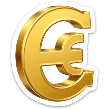 Symbole de currency en or en forme de lettre F précise, seul, 3D, brillant, style emoji simple et lisible sur fond uni. pas une autre lettre

Fcoins sticker