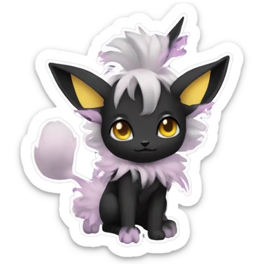 Dark Black Punk Kawaii Eeveelution-Cute-Pokémon-fusion full body sticker