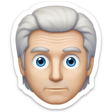 50 year old man salt and pepper hair 5 o'clock shadow blue eyes sticker