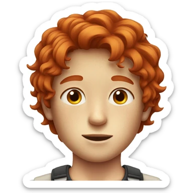 Boy with freckles and red hair sticker