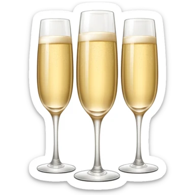 three tier tall tower made of coup champagne glasses sticker