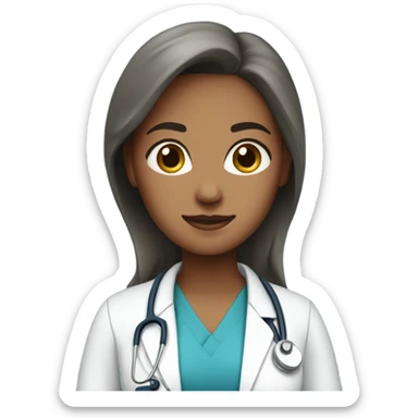 female doctor wearing blue clothes sticker