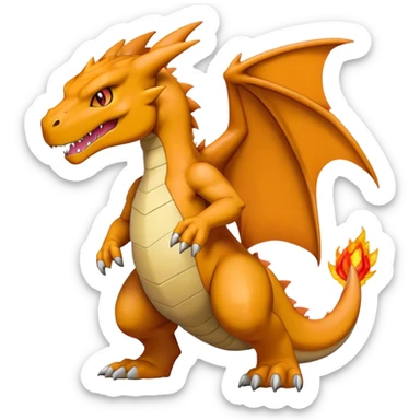 Cool edgy Agumon-Charizard-Digimon, full body  sticker