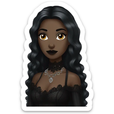 Gothic woman brown skin sticker