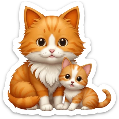 Cute cat playing with puppy sticker