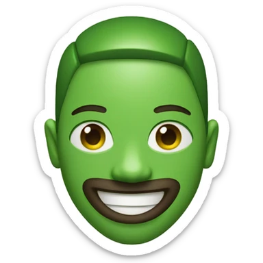 an icon for grin in green. Just the ball. No gender  sticker