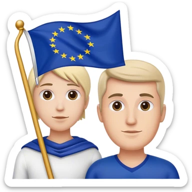 european union enthusiast with flag man sticker
