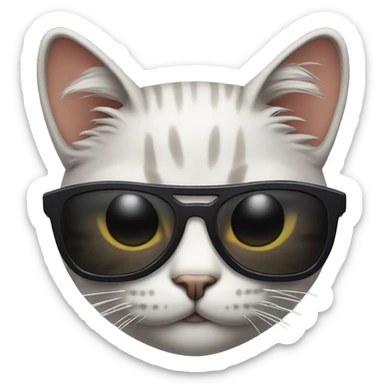 Cat with sunglass sticker