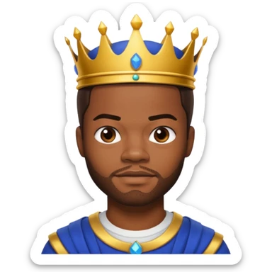 King Bach with dark brown hair sticker