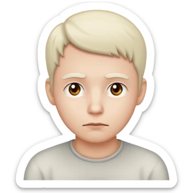 person with white skin tone thinking sticker