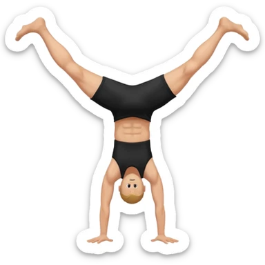 black shorts and tank tops white man one handhandstand sticker