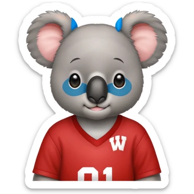 Cute koala with a university of Wisconsin shirt  sticker